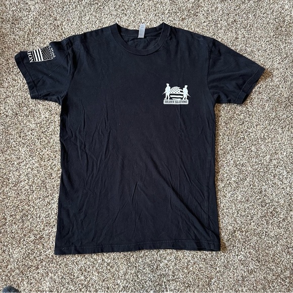 Next Level Apparel Black Tee with Yellow and White Graphics Small - Picture 2 of 7